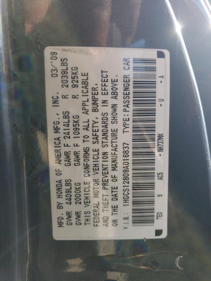 Photo 11 VIN: 1HGCS12809A016837 - HONDA ACCORD 