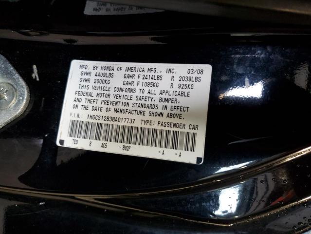 Photo 12 VIN: 1HGCS12838A017737 - HONDA ACCORD EXL 