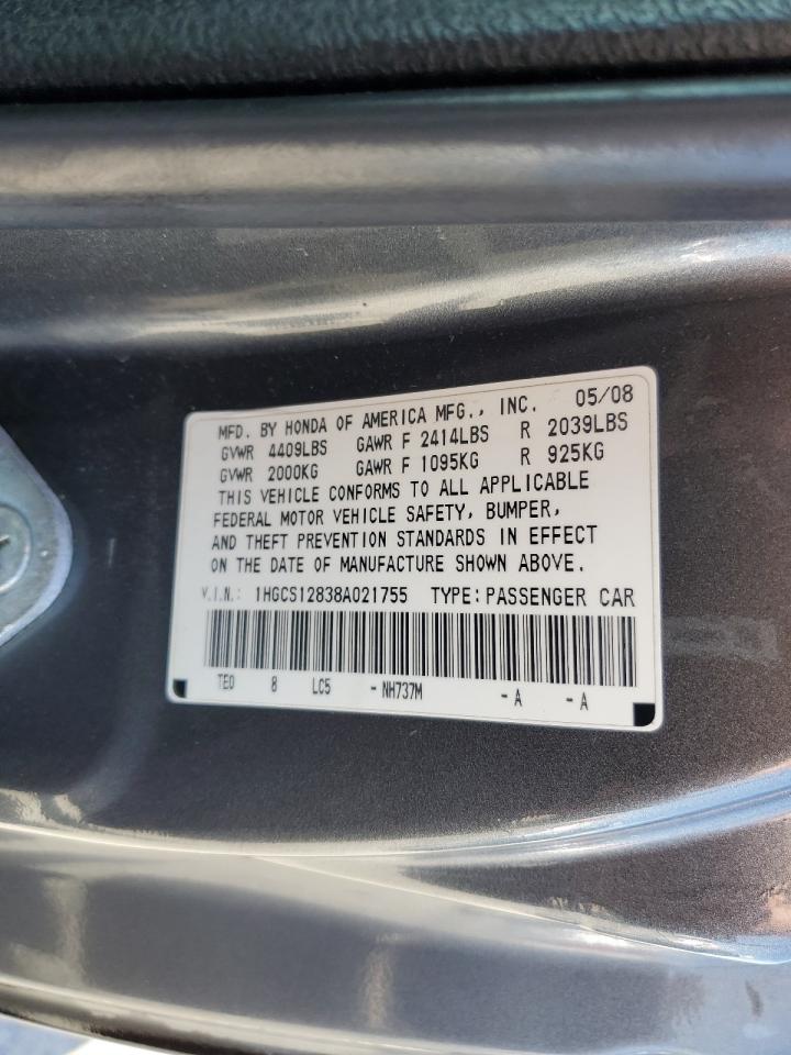 Photo 12 VIN: 1HGCS12838A021755 - HONDA ACCORD 