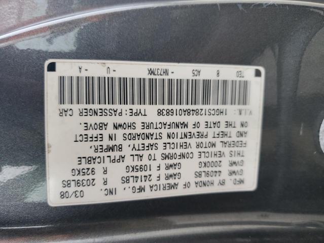 Photo 11 VIN: 1HGCS12848A016838 - HONDA ACCORD EXL 