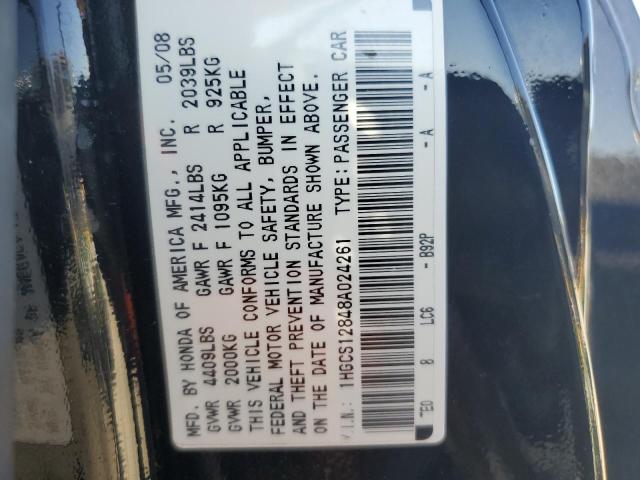 Photo 11 VIN: 1HGCS12848A024261 - HONDA ACCORD EXL 