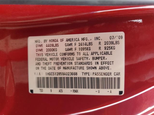 Photo 11 VIN: 1HGCS12859A023668 - HONDA ACCORD EXL 