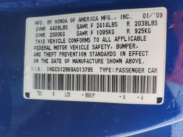 Photo 12 VIN: 1HGCS12869A013795 - HONDA ACCORD 