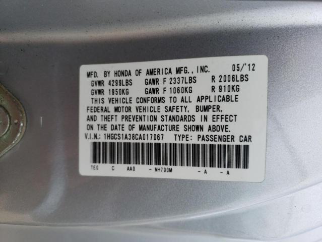 Photo 11 VIN: 1HGCS1A38CA017067 - HONDA ACCORD 