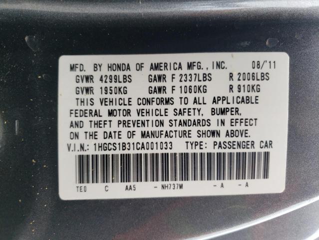 Photo 11 VIN: 1HGCS1B31CA001033 - HONDA ACCORD LX 