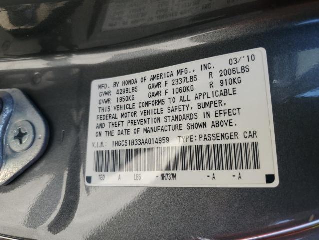 Photo 11 VIN: 1HGCS1B33AA014959 - HONDA ACCORD LX 