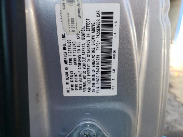 Photo 12 VIN: 1HGCS1B34CA003780 - HONDA ACCORD LX 