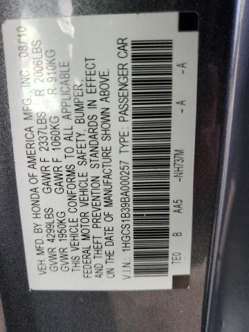 Photo 11 VIN: 1HGCS1B39BA000257 - HONDA ACCORD 