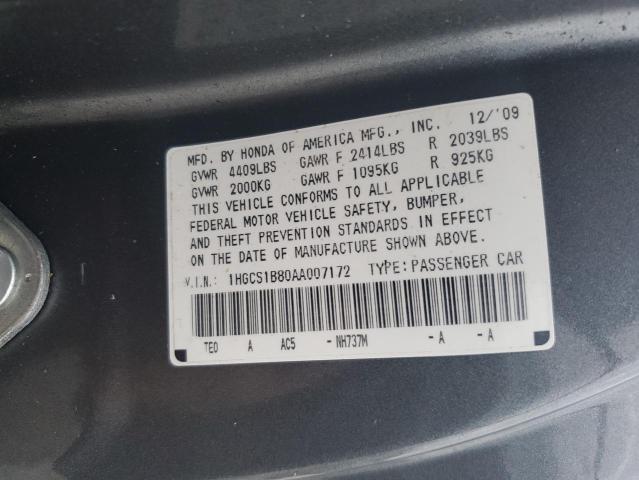 Photo 12 VIN: 1HGCS1B80AA007172 - HONDA ACCORD EXL 