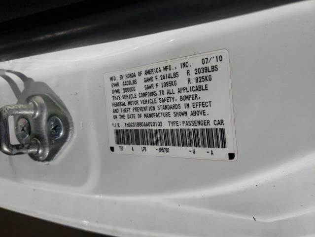 Photo 9 VIN: 1HGCS1B80AA020102 - HONDA ACCORD CPE 