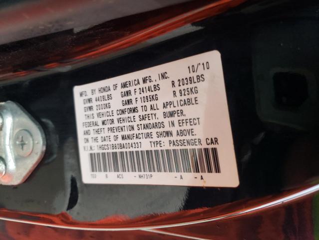 Photo 9 VIN: 1HGCS1B80BA004337 - HONDA ACCORD EXL 