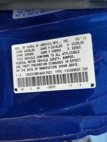 Photo 9 VIN: 1HGCS1B81AA017421 - HONDA ACCORD EXL 