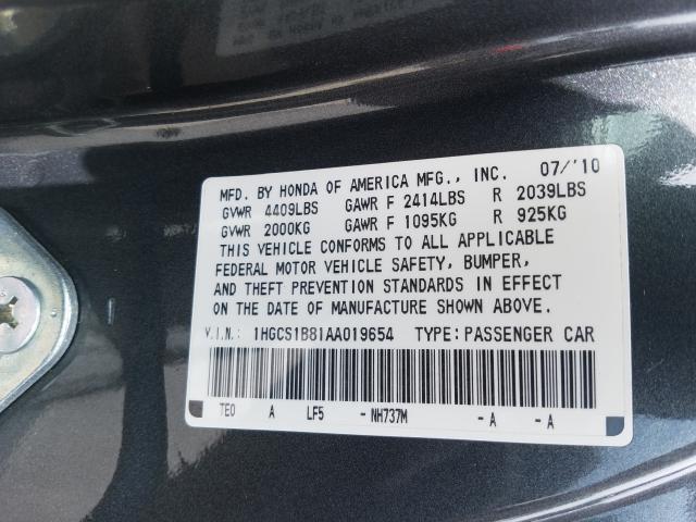 Photo 9 VIN: 1HGCS1B81AA019654 - HONDA ACCORD EXL 