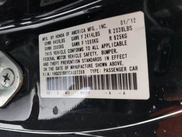 Photo 11 VIN: 1HGCS1B81CA007359 - HONDA ACCORD EXL 