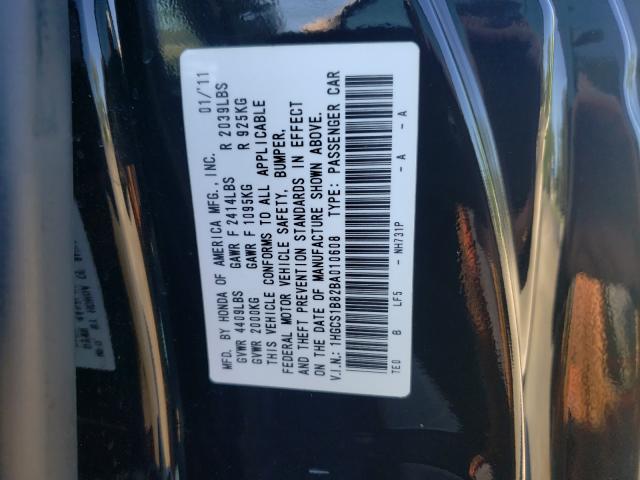 Photo 9 VIN: 1HGCS1B82BA010608 - HONDA ACCORD EXL 