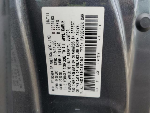 Photo 11 VIN: 1HGCS1B84CA000907 - HONDA ACCORD EXL 