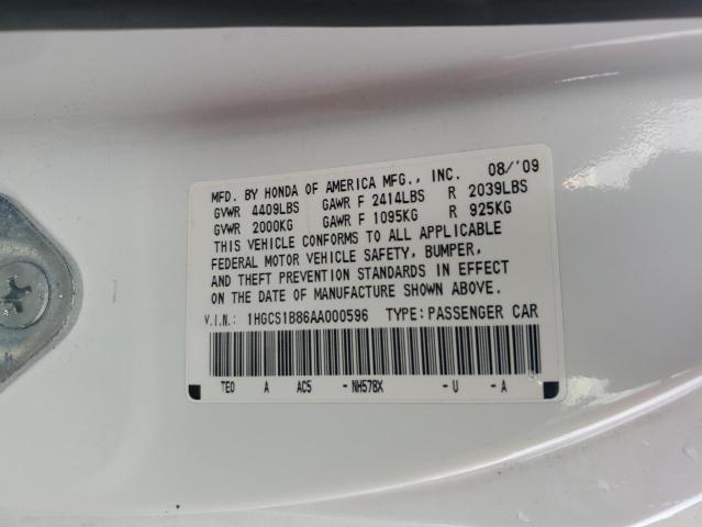 Photo 11 VIN: 1HGCS1B86AA000596 - HONDA ACCORD 