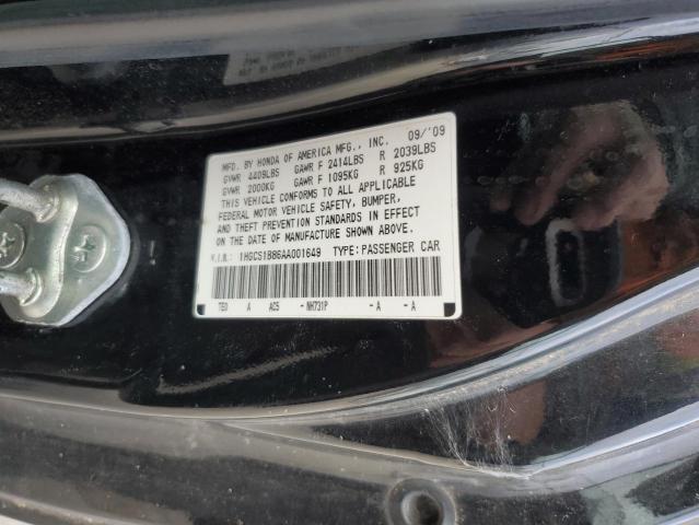 Photo 11 VIN: 1HGCS1B86AA001649 - HONDA ACCORD EXL 