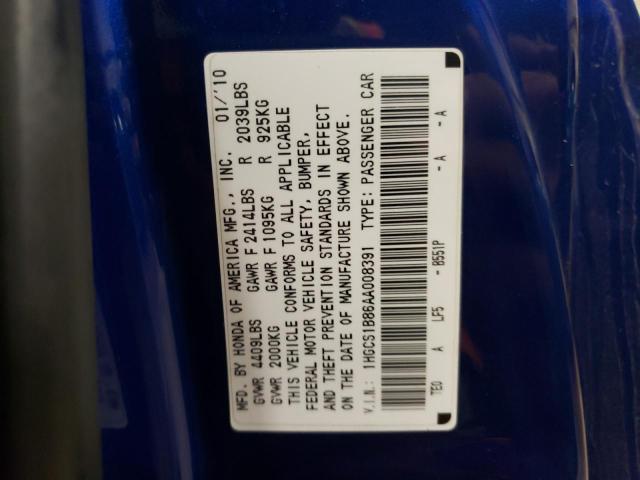 Photo 11 VIN: 1HGCS1B86AA008391 - HONDA ACCORD EXL 