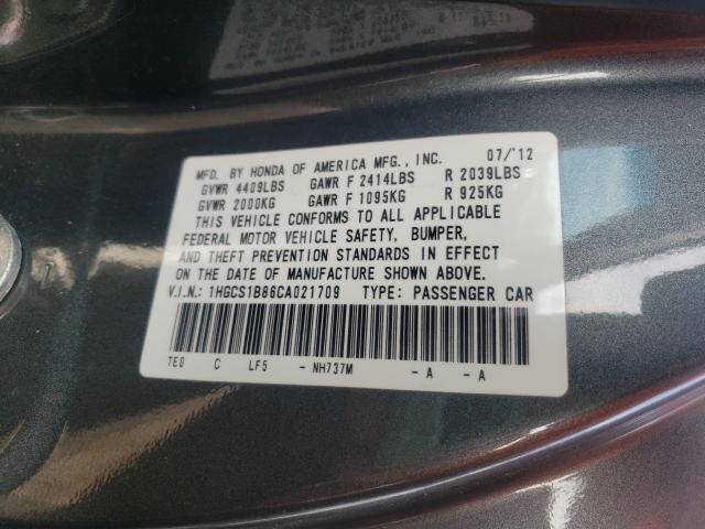 Photo 9 VIN: 1HGCS1B86CA021709 - HONDA ACCORD EXL 