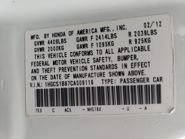 Photo 11 VIN: 1HGCS1B87CA009116 - HONDA ACCORD EXL 