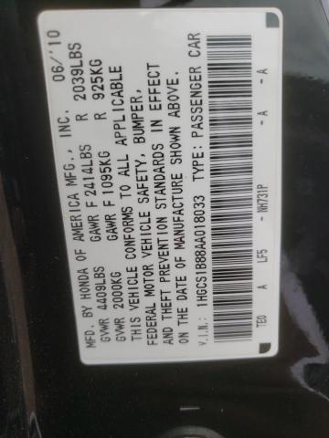 Photo 11 VIN: 1HGCS1B88AA018033 - HONDA ACCORD EXL 