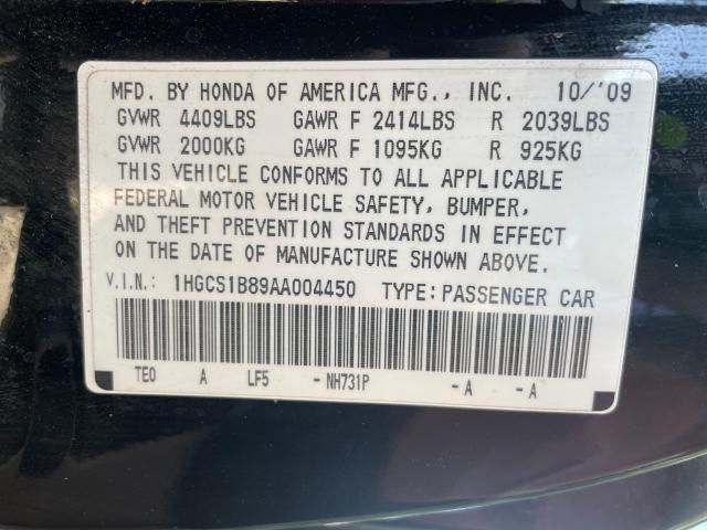 Photo 9 VIN: 1HGCS1B89AA004450 - HONDA ACCORD 