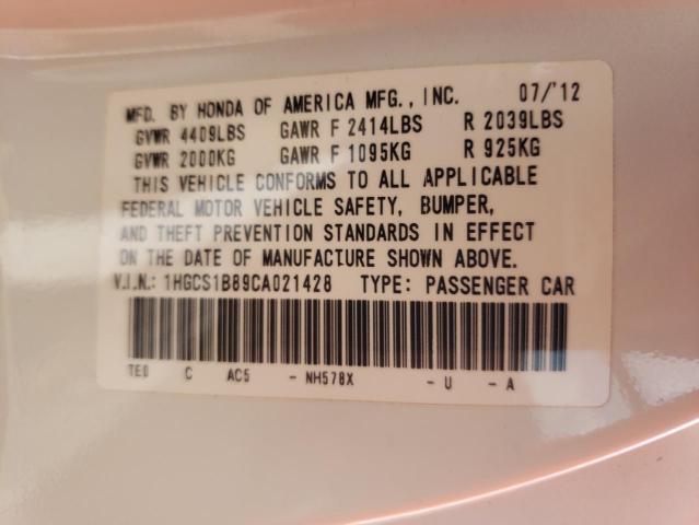 Photo 9 VIN: 1HGCS1B89CA021428 - HONDA ACCORD EXL 