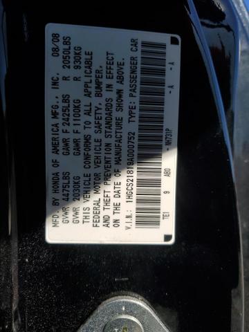 Photo 11 VIN: 1HGCS21819A000752 - HONDA ACCORD 