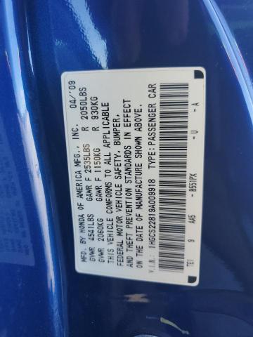 Photo 11 VIN: 1HGCS22819A009918 - HONDA ACCORD 