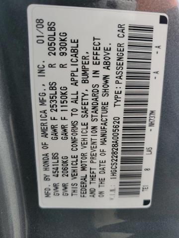 Photo 12 VIN: 1HGCS22828A005620 - HONDA ACCORD EXL 