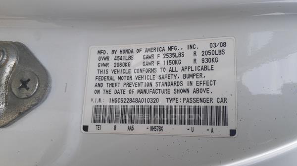 Photo 3 VIN: 1HGCS22848A010320 - HONDA ACCORD 