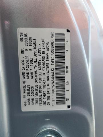 Photo 11 VIN: 1HGCS22848A014433 - HONDA ACCORD EXL 