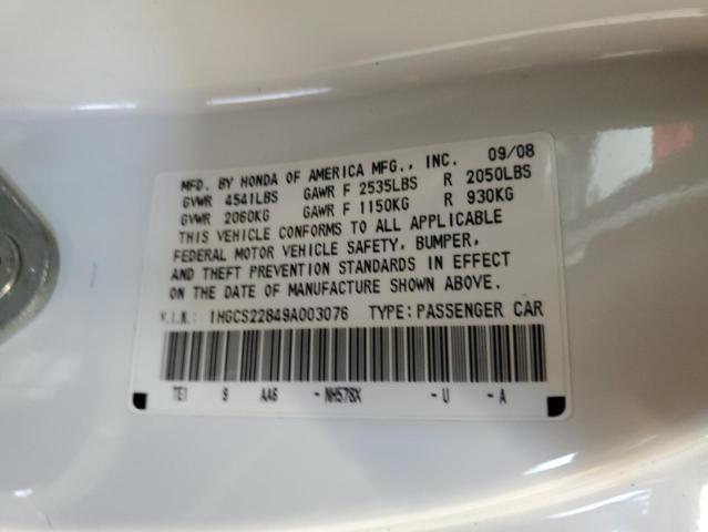 Photo 12 VIN: 1HGCS22849A003076 - HONDA ACCORD EXL 