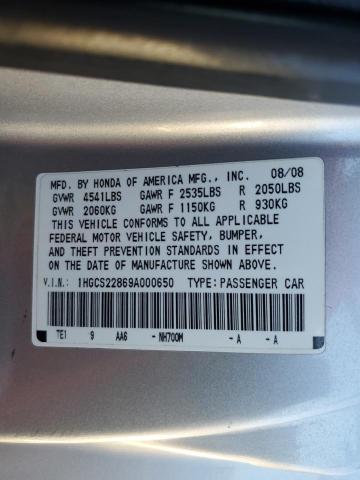 Photo 11 VIN: 1HGCS22869A000650 - HONDA ACCORD EXL 