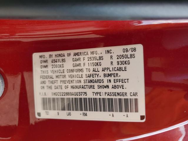 Photo 11 VIN: 1HGCS22889A003775 - HONDA ACCORD 