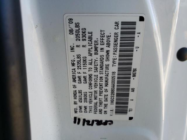 Photo 11 VIN: 1HGCS2B80AA000518 - HONDA ACCORD EXL 