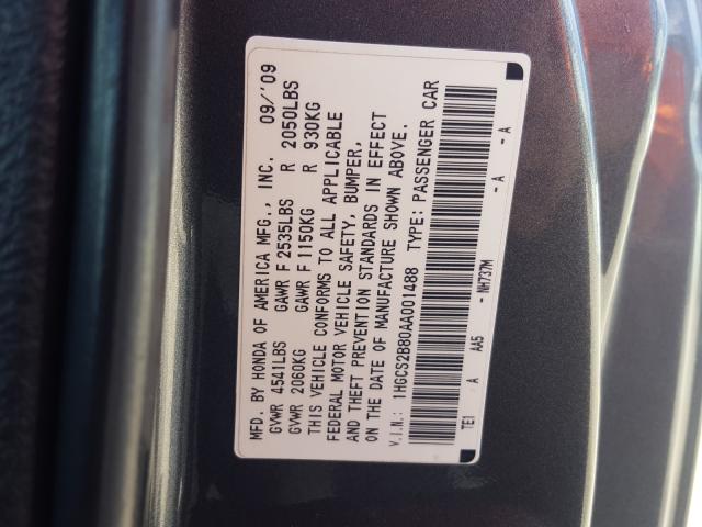 Photo 9 VIN: 1HGCS2B80AA001488 - HONDA ACCORD EXL 