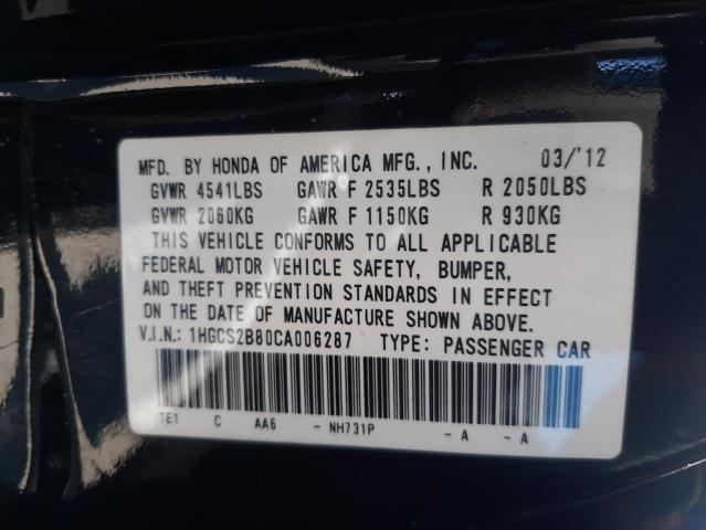 Photo 9 VIN: 1HGCS2B80CA006287 - HONDA ACCORD EXL 