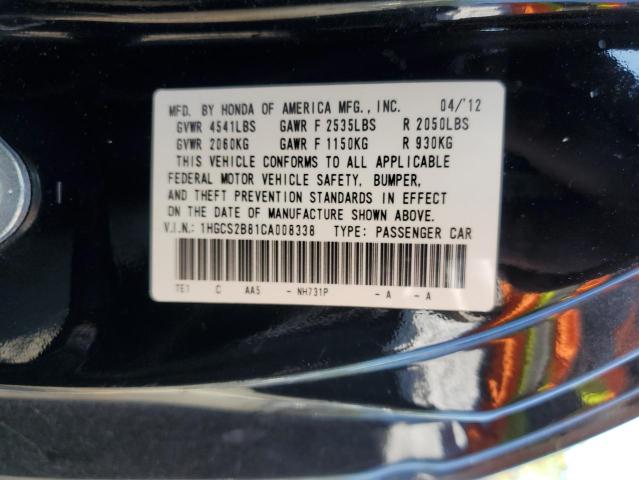 Photo 11 VIN: 1HGCS2B81CA008338 - HONDA ACCORD EXL 