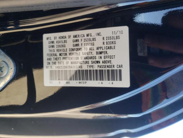 Photo 9 VIN: 1HGCS2B82BA003745 - HONDA ACCORD EXL 