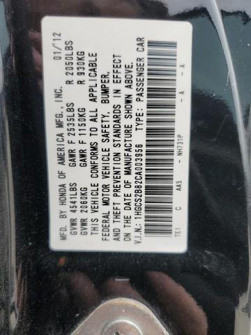 Photo 12 VIN: 1HGCS2B82CA003956 - HONDA ACCORD EXL 