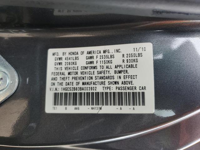 Photo 11 VIN: 1HGCS2B83BA003902 - HONDA ACCORD EXL 