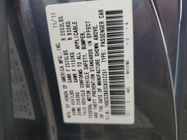 Photo 11 VIN: 1HGCS2B83CA002251 - HONDA ACCORD EXL 