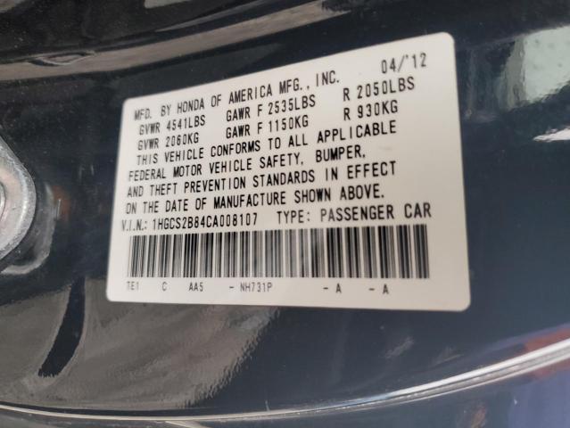 Photo 11 VIN: 1HGCS2B84CA008107 - HONDA ACCORD EXL 