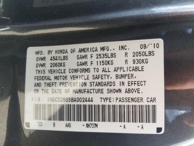 Photo 9 VIN: 1HGCS2B85BA002444 - HONDA ACCORD EXL 