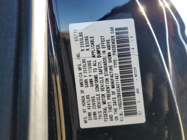 Photo 11 VIN: 1HGCS2B85CA011467 - HONDA ACCORD 