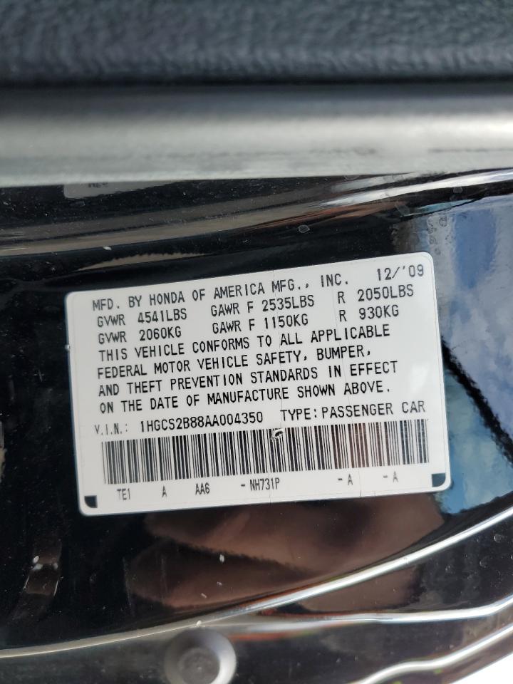 Photo 11 VIN: 1HGCS2B88AA004350 - HONDA ACCORD 