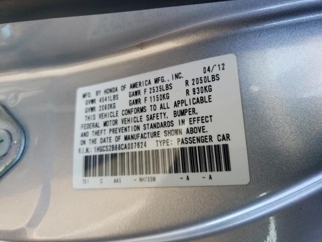 Photo 9 VIN: 1HGCS2B88CA007624 - HONDA ACCORD EXL 