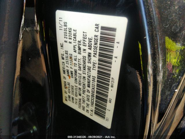 Photo 8 VIN: 1HGCS2B89CA001945 - HONDA ACCORD CPE 